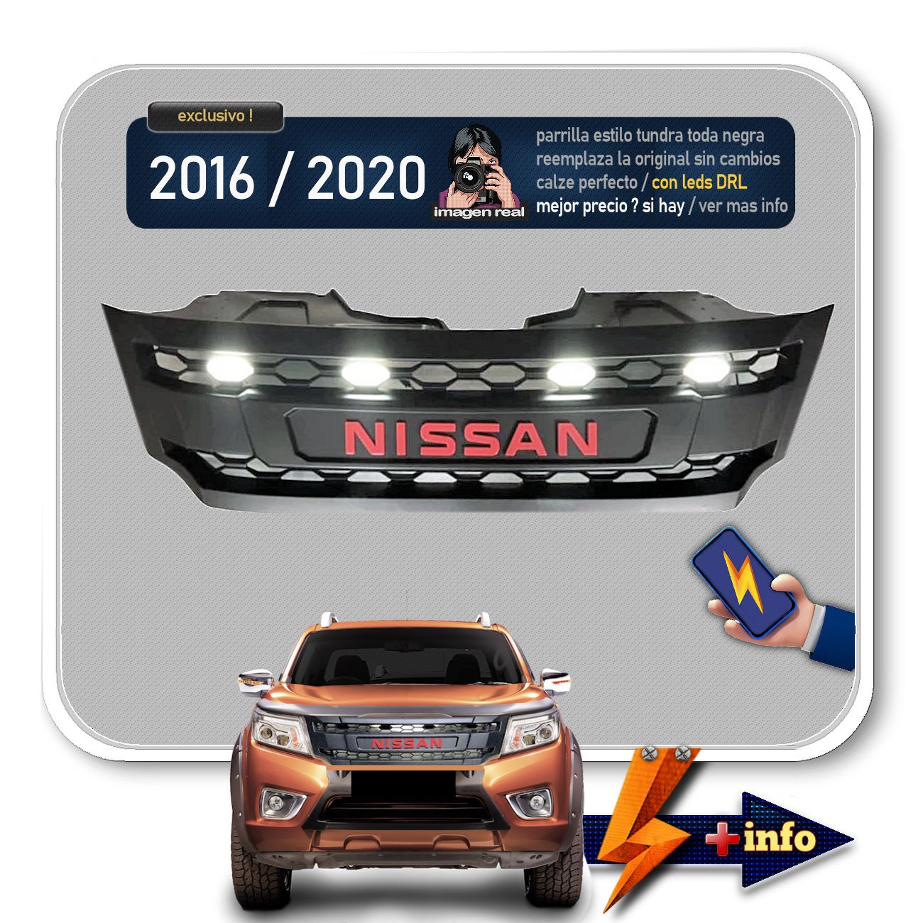 Parrilla Frontier / Negro Mate / Con Led's Ambar
2016 - 2021