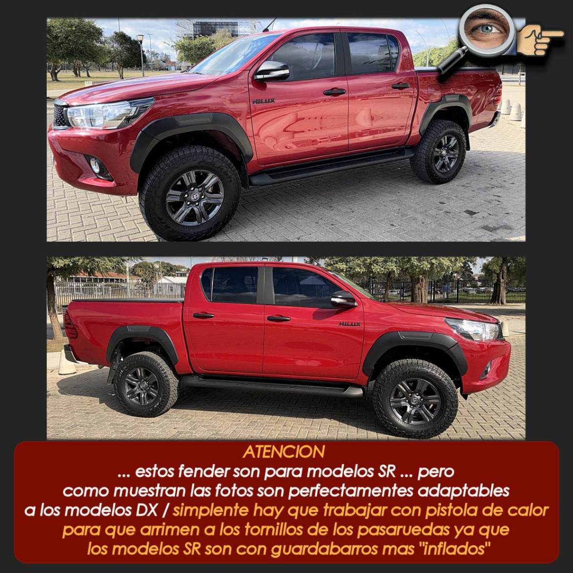 Overfender Original OEM / Negro Mate /"Tecla" Gris
 2016 - 2018