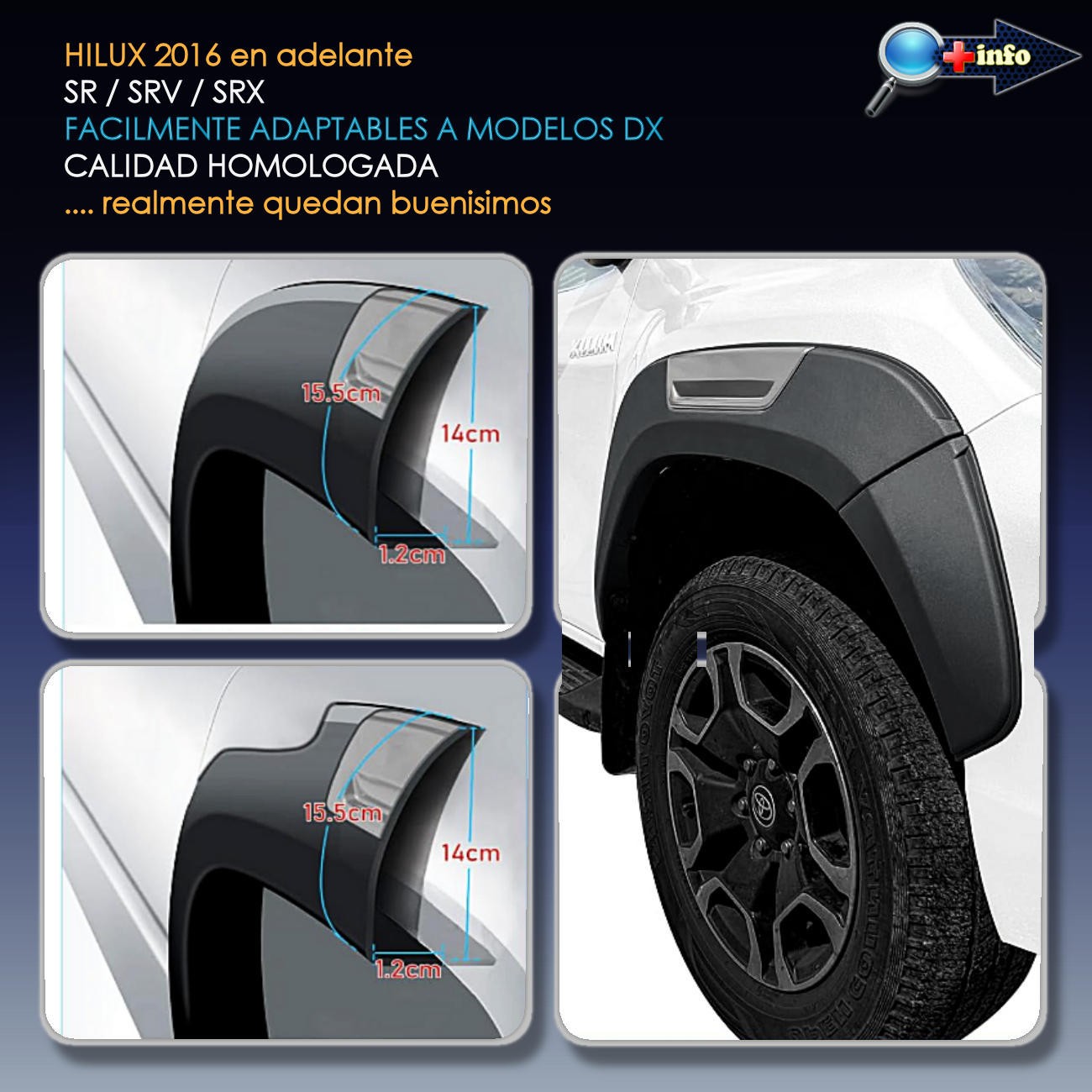 Overfender Original OEM / Negro Mate /"Tecla" Gris
 2016 - 2018