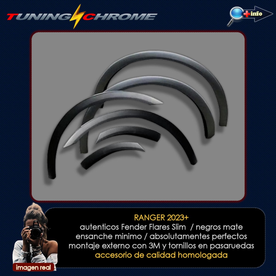 Slim Fender Ranger / Negro Mate / (Ancho Minimo)
2023 - 2026