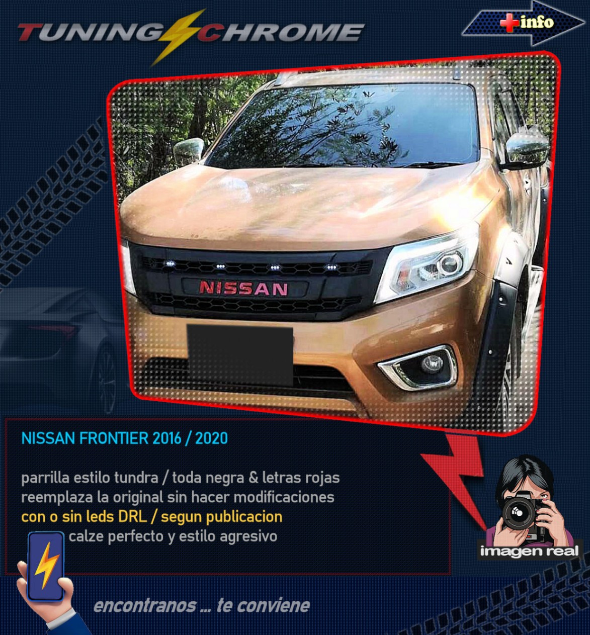 Parrila FRONTIER / Negro MATE / NO LED'S
2016 2021